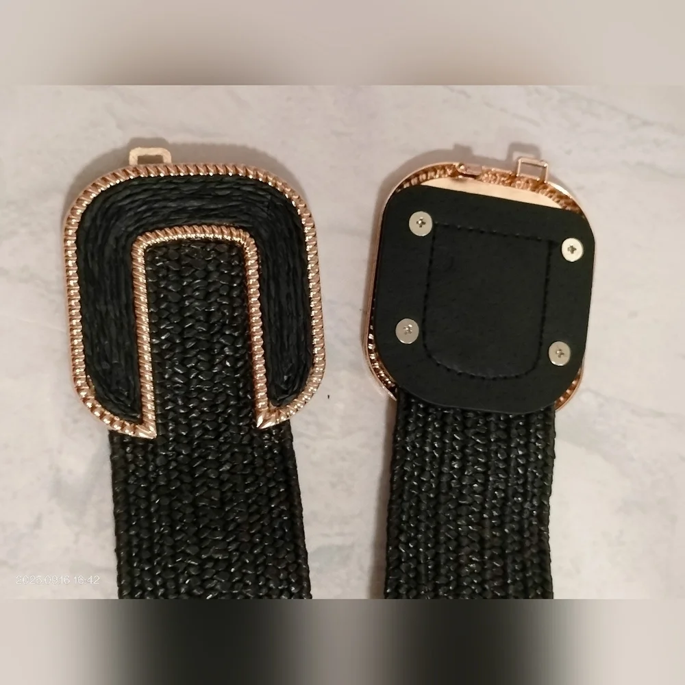 JdlspplWomen's Braided Thick Belt Fashion Holeless Wide Stretchy Medium